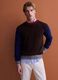 Men&rsquo;s brown crew-neck jumper in stretch wool and alpaca, regular fit_0