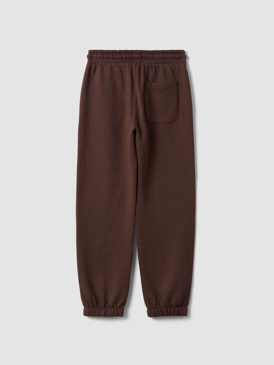 Pantaloni jogger marroni in puro cotone regular fit_1