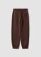 Pantaloni jogger marroni in puro cotone regular fit_1
