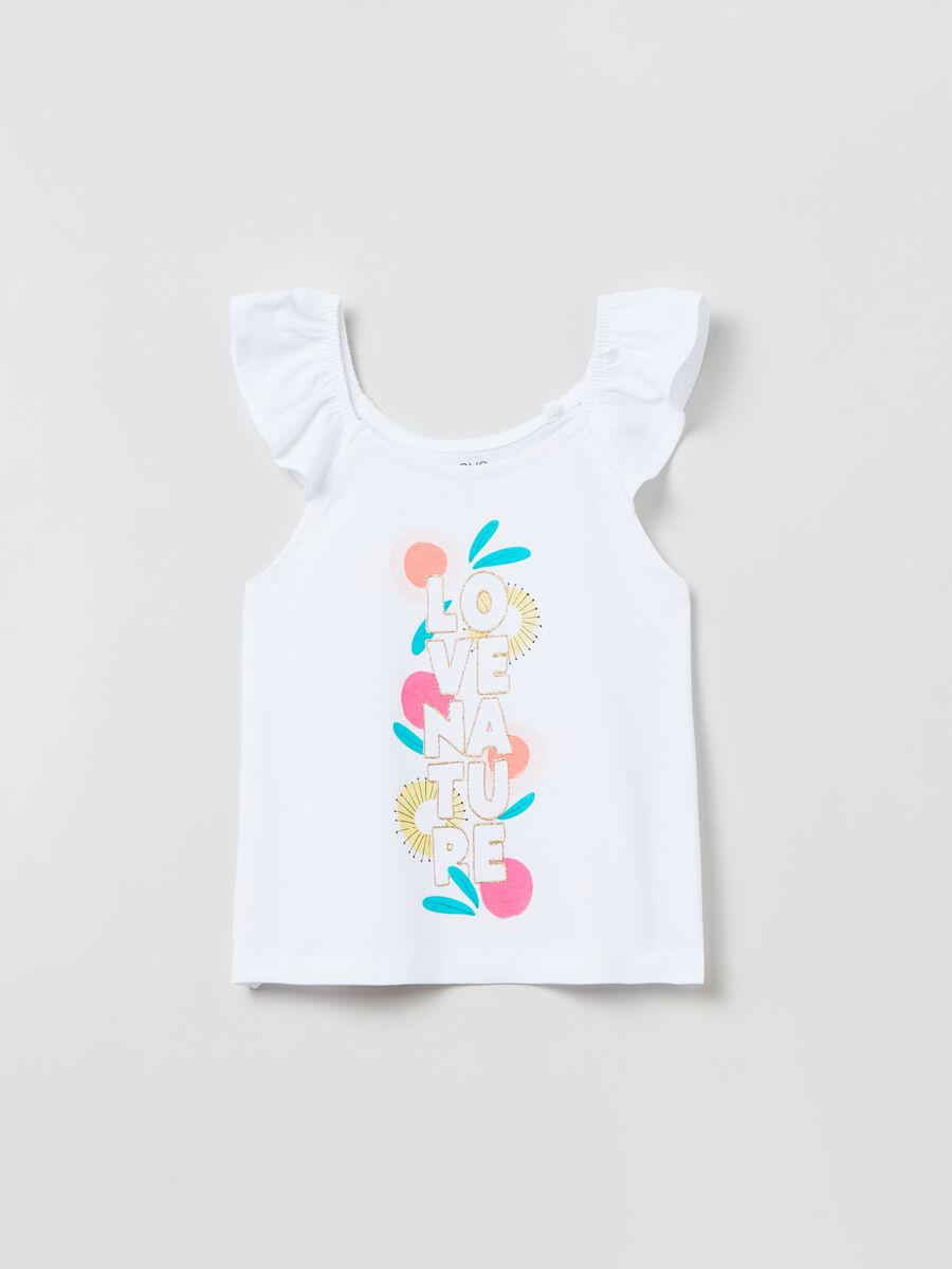 Tank top with print and ruffles_0