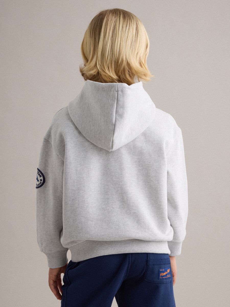 Child's grey regular fit cotton blend sweatshirt with patch_2