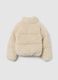 Regular fit beige girl's jacket with zip_4