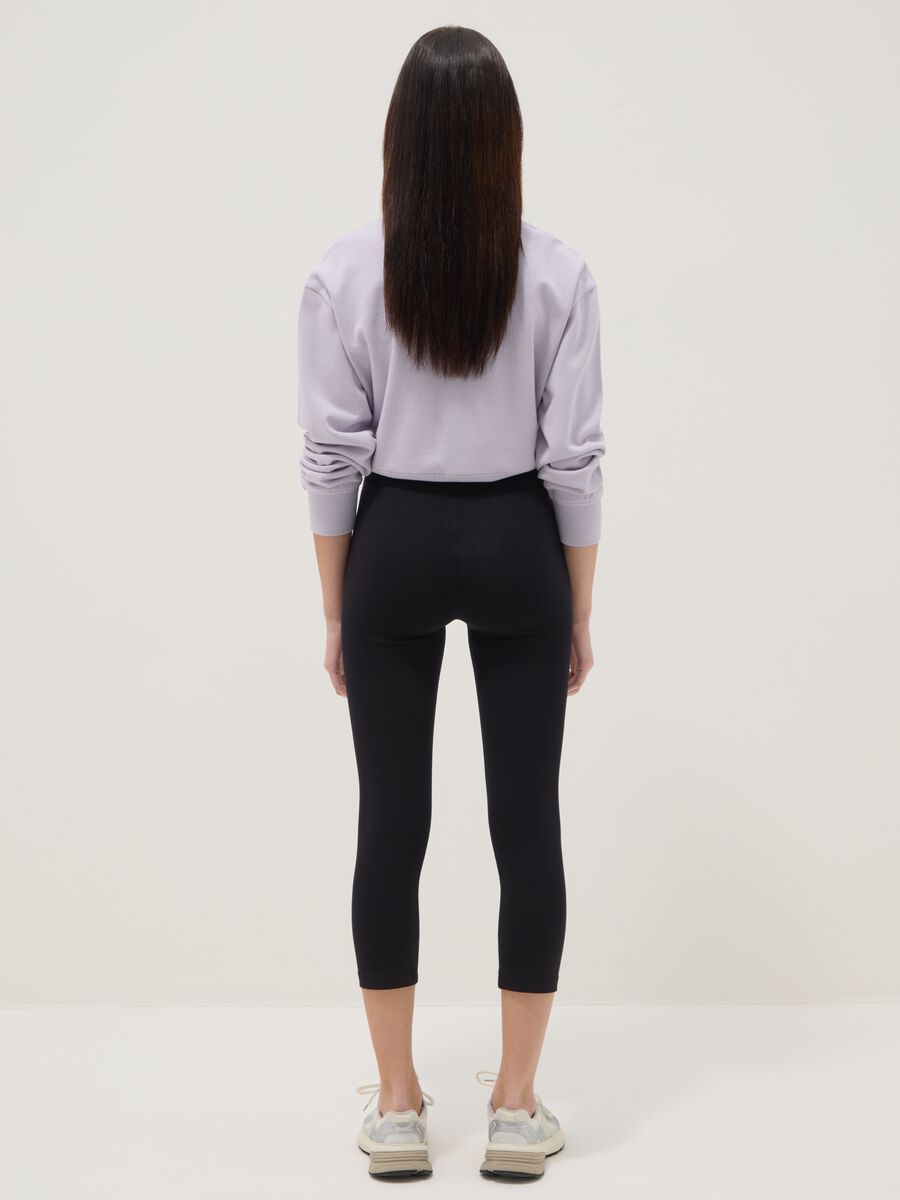 Leggings ajustados de mezcla de algod&oacute;n negro para ni&ntilde;a_1