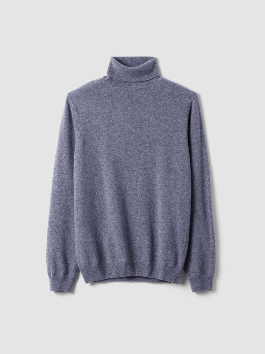 Grey marl pure wool roll-neck jumper, regular fit_4