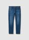 Slim fit blue stretch cotton jeans with five pockets_4