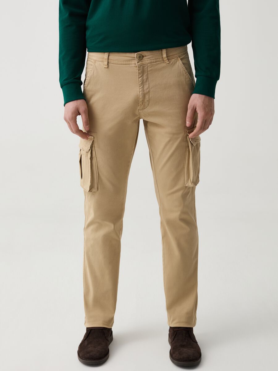 Regular-fit cargo trousers in stretch twill_2