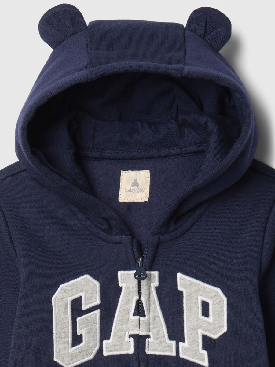 GAP logo hooded cotton-blend sleepsuit_2