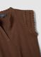 Brown pure cotton T-shirt with crochet details, regular fit_5