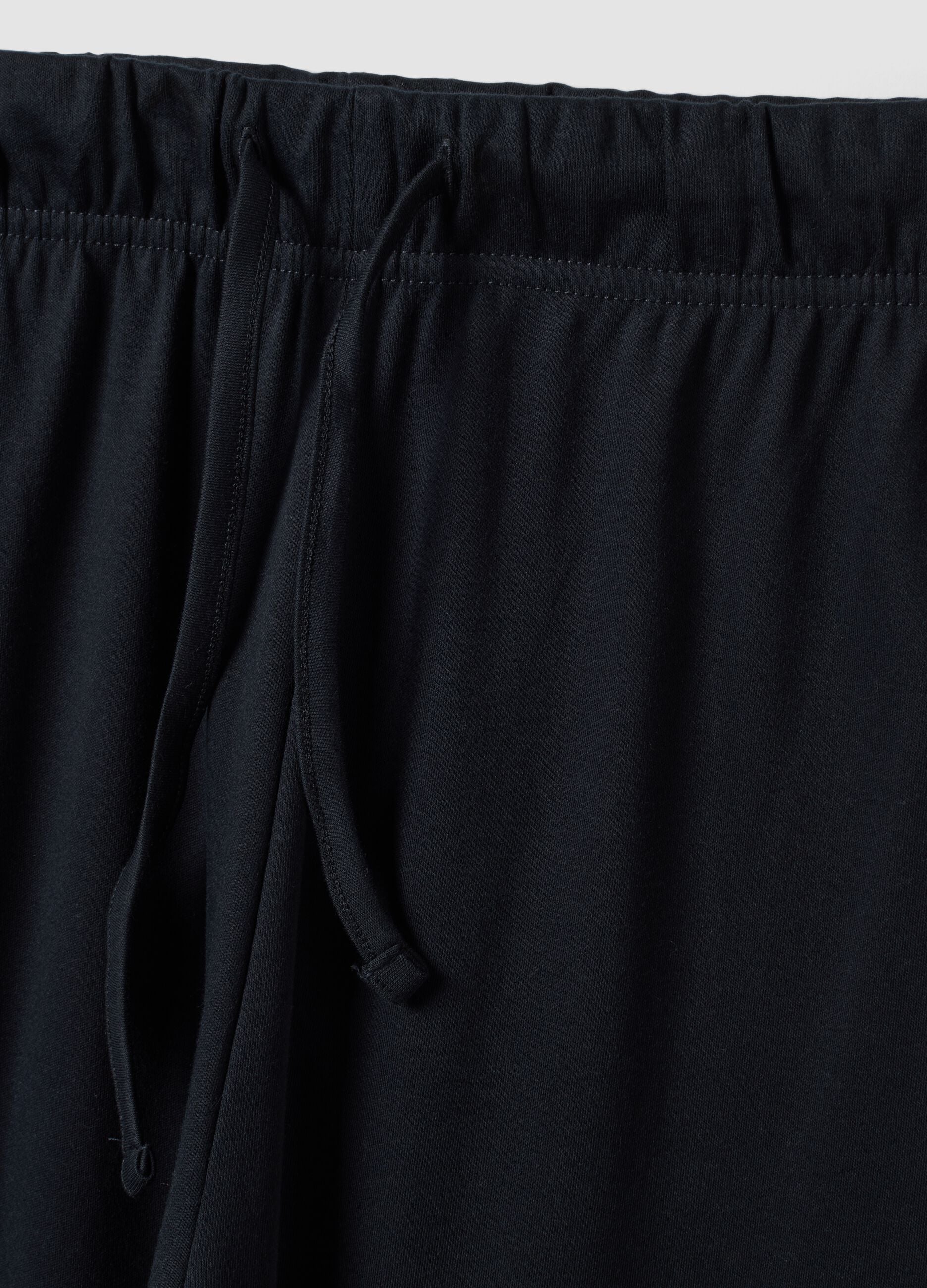 Navy blue pure organic cotton crew-neck pyjamas