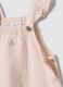 Pink pure cotton baby dungarees, relaxed fit with ruffles_2