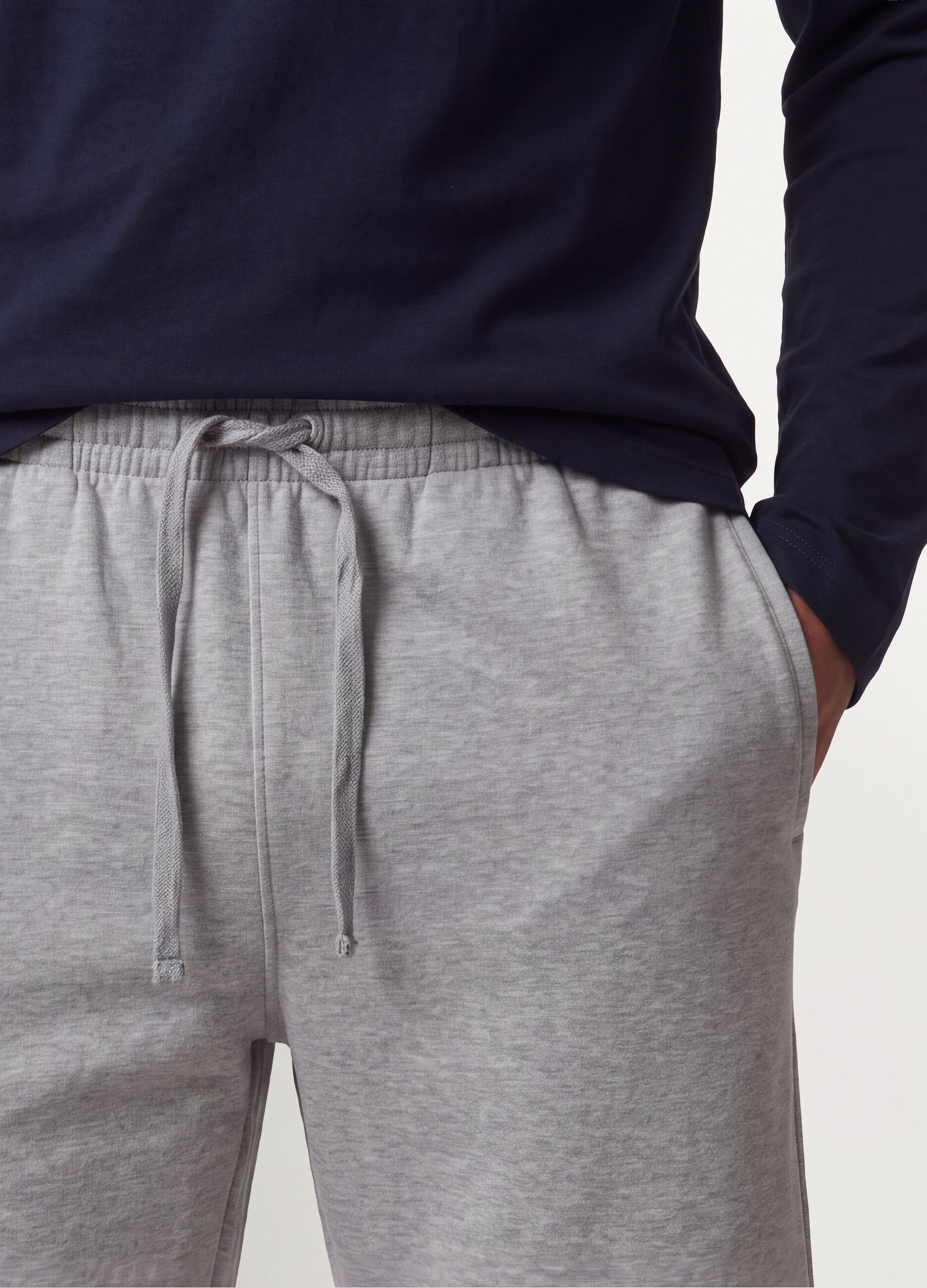 Graue Shorts aus Baumwollmix mit elastischem Bund, Regular Fit