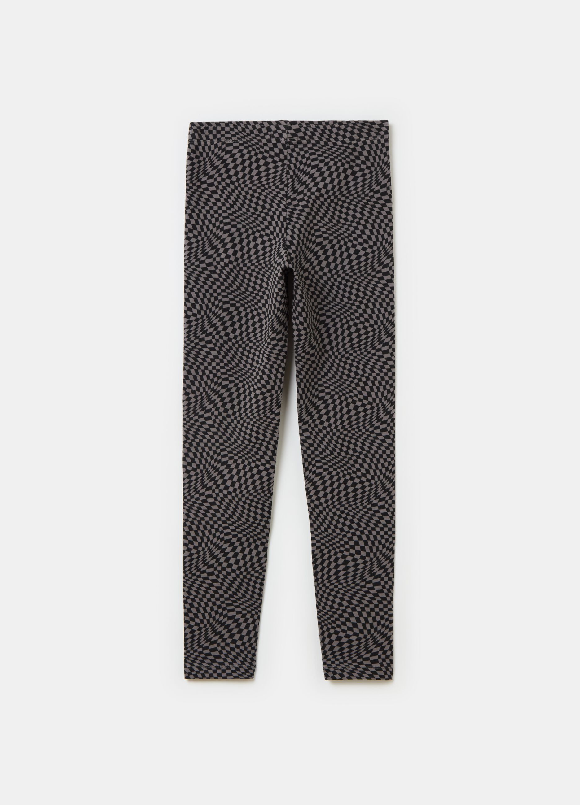 Leggings in cotone stretch stampa all-over