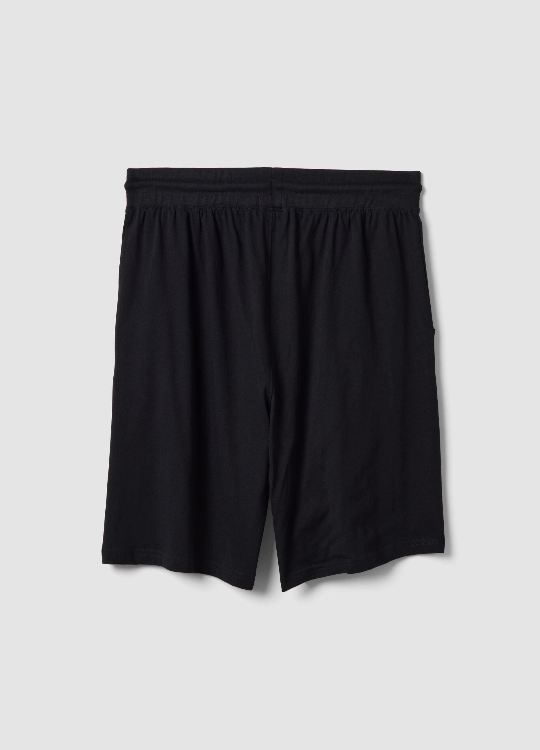 Schwarze Pyjama-Shorts aus Bio-Baumwolle
