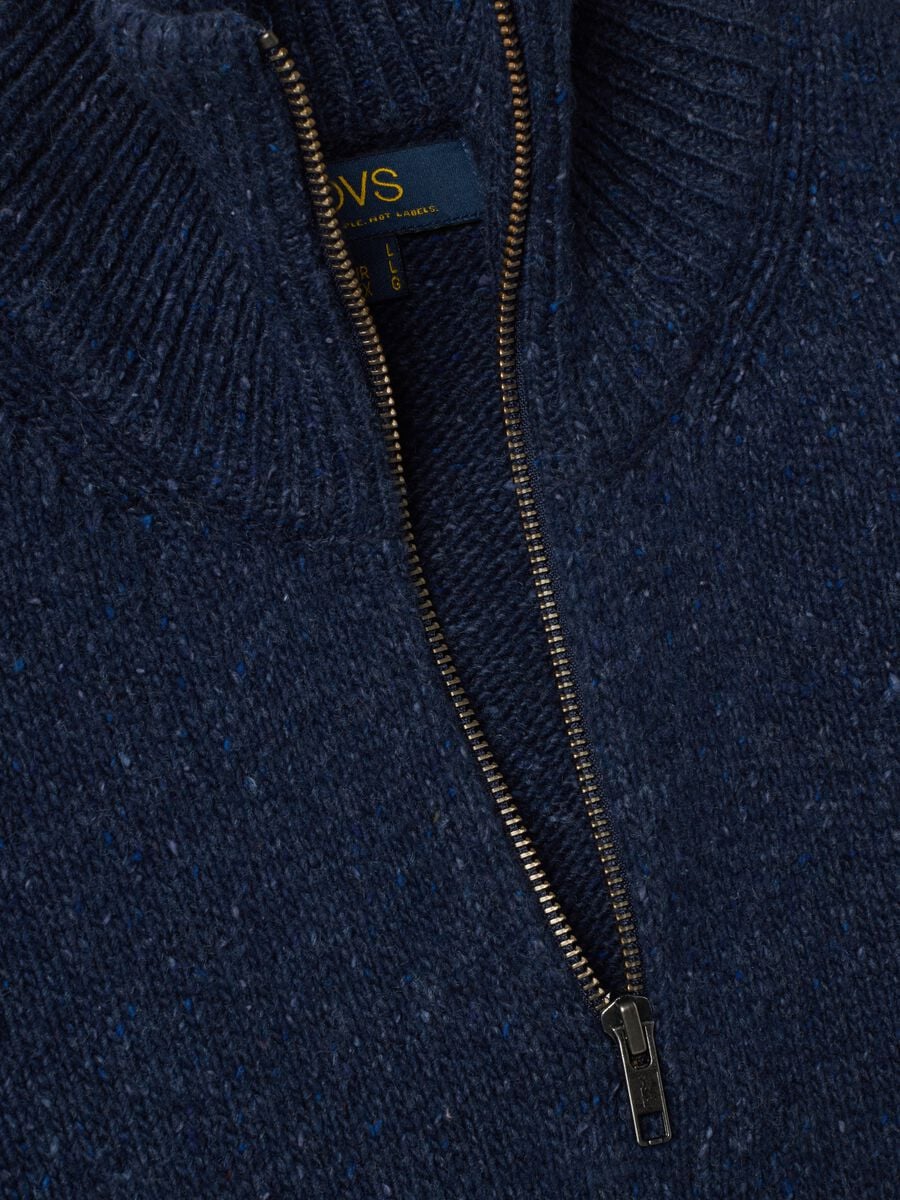 Blue half-zip cotton-wool blend jumper_1