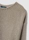 Beige viscose blend sweater regular fit with knit texture_1