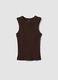 D&eacute;bardeur marron ajust&eacute; en coton stretch c&ocirc;tel&eacute;_4