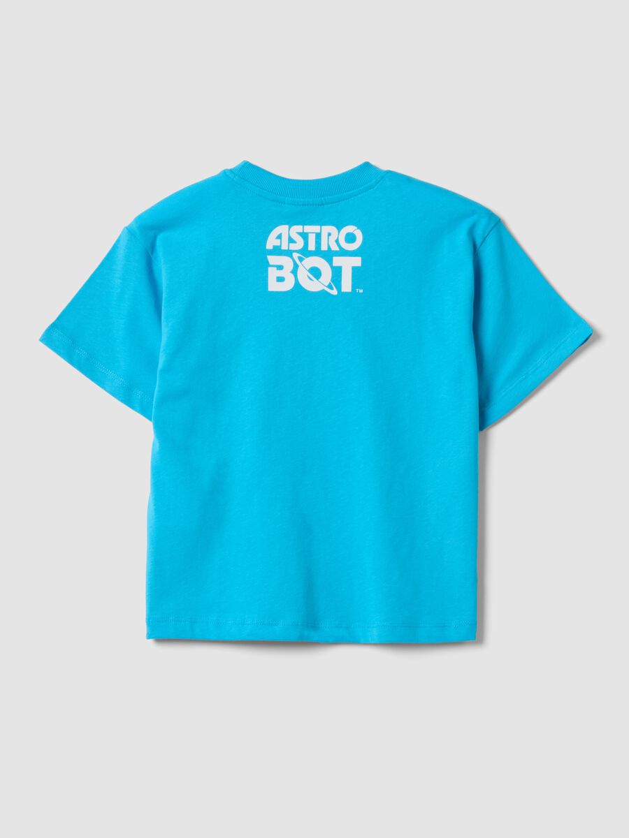 Blue pure cotton kids&rsquo; oversized-fit Astro Bot T-shirt_1
