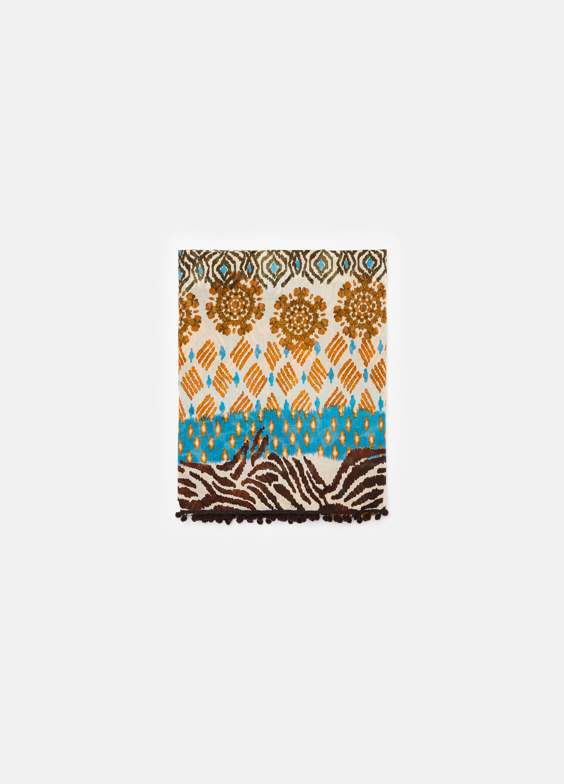 Sarong with tribal patchwork print