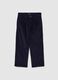 Children's blue trousers in stretch cotton and regular fit velvet_3