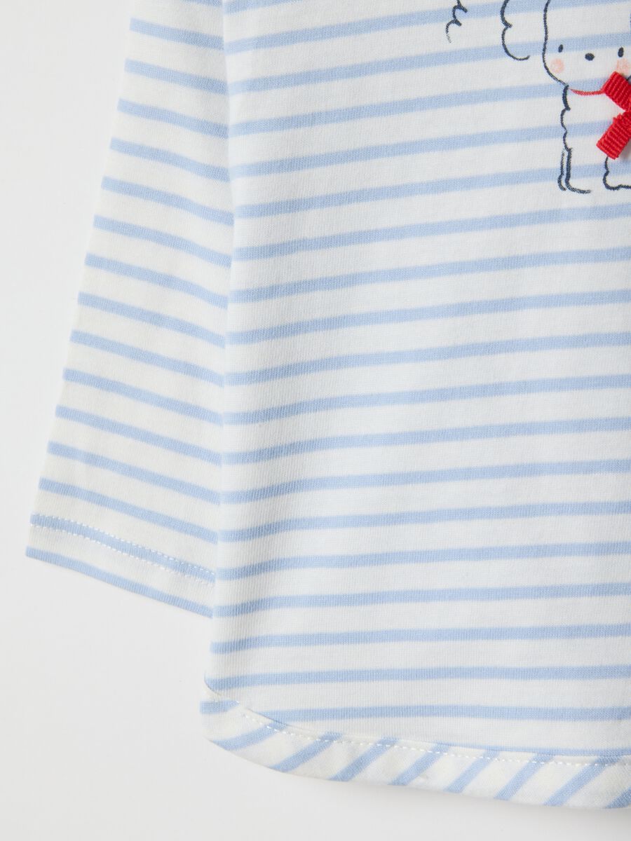 Baby girl's regular fit multicolour striped pure cotton sweater_2