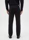 Black Cotton Blend Slim Fit Trousers_2