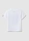 Girls' White Regular Fit Stretch Cotton T-shirt with Print_1