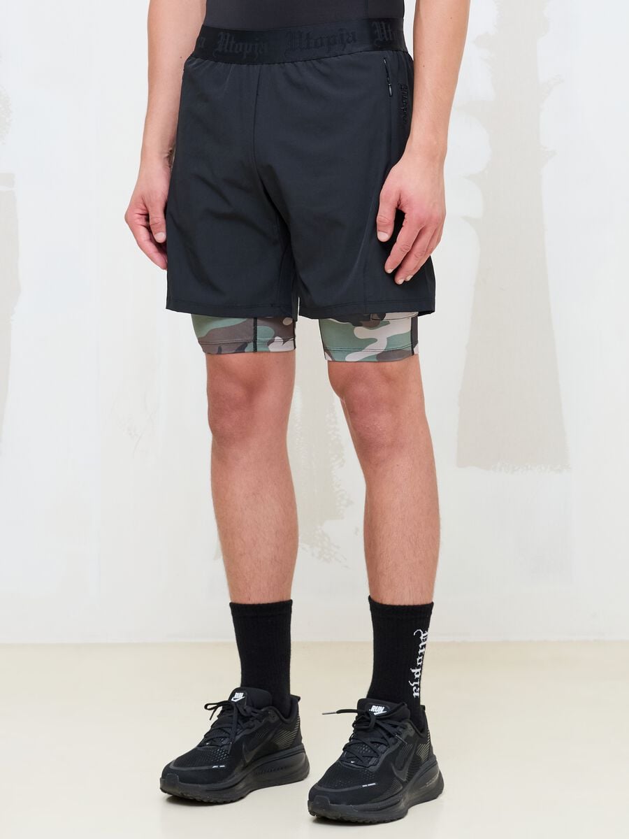 Technical Shorts Camo-Schwarz_2