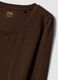 T-shirt marrone in viscosa elasticizzata con girocollo slim fit_5