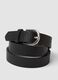 Black hammered-effect belt with silver buckle_2