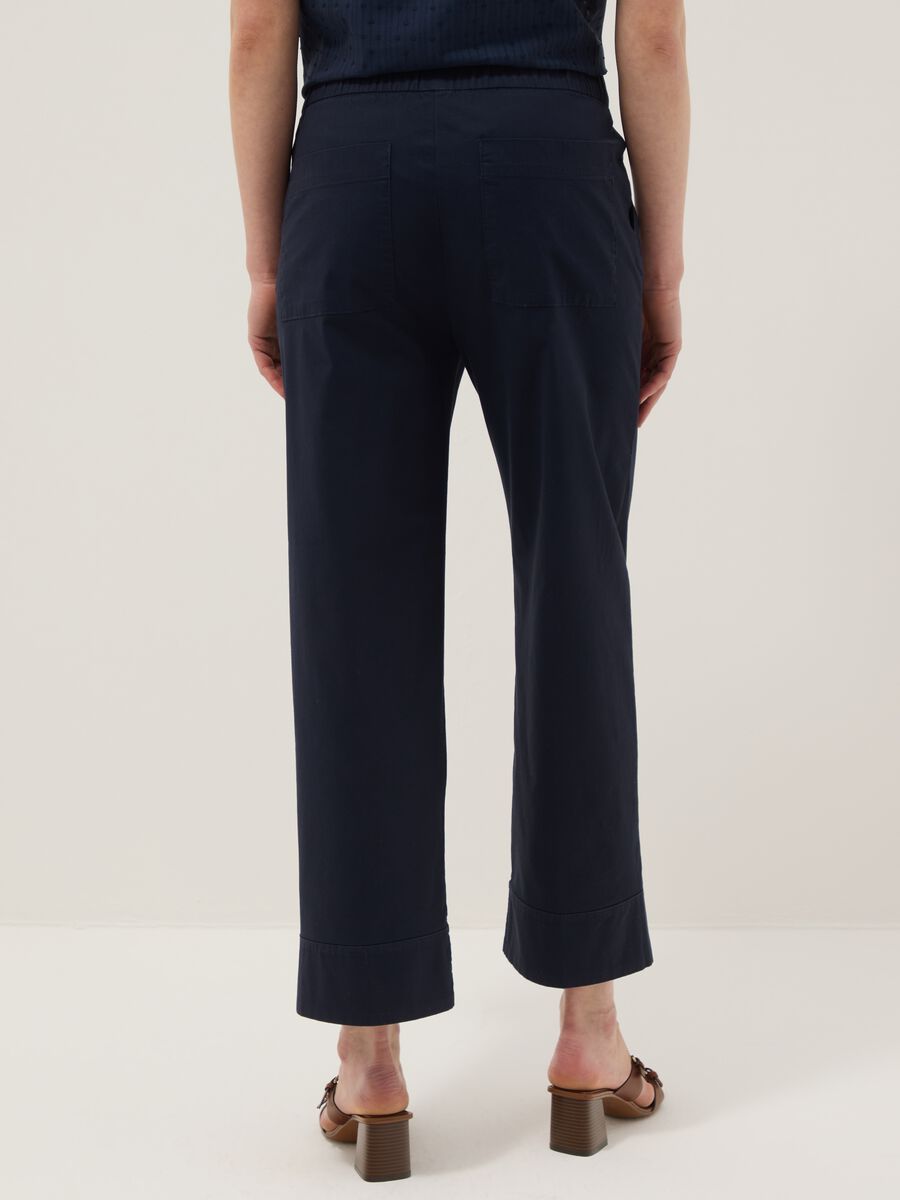 Straight Jogger Trousers in Stretch Cotton Blue_2