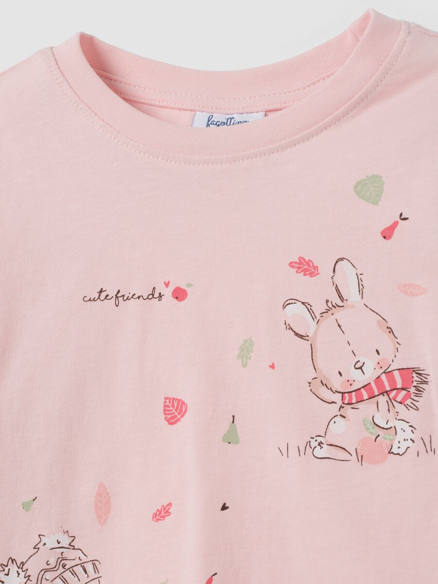 2-pack pink pure cotton T-shirts with print_3