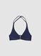 Blue triangle bikini top in stretch fabric_4