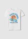 White pure cotton children's t-shirt regular fit with tiger rider_0