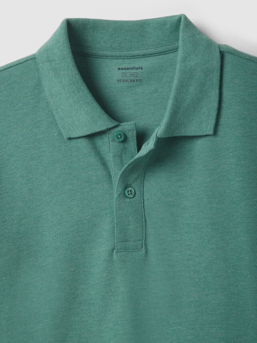 Gr&uuml;nes Poloshirt aus reiner Baumwolle mit kurzen &Auml;rmeln, Regular Fit_5