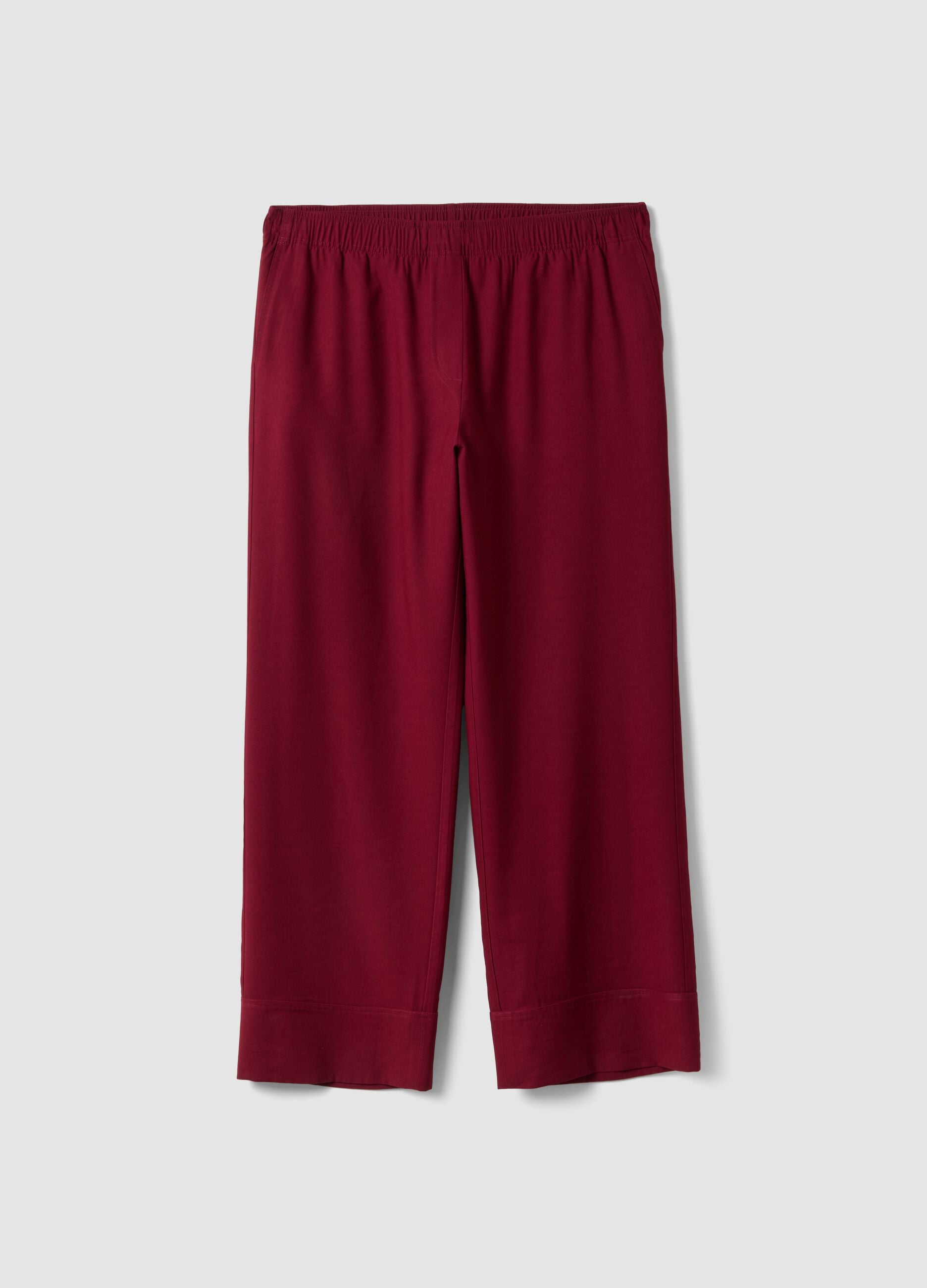 Red wide-leg trousers in viscose blend