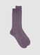 Long purple socks in stretch cotton and linen blend_0