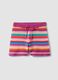 Multicolour striped pure cotton crochet shorts_4
