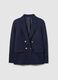 Blue Slim Fit Stretch Blazer with Buttons_4