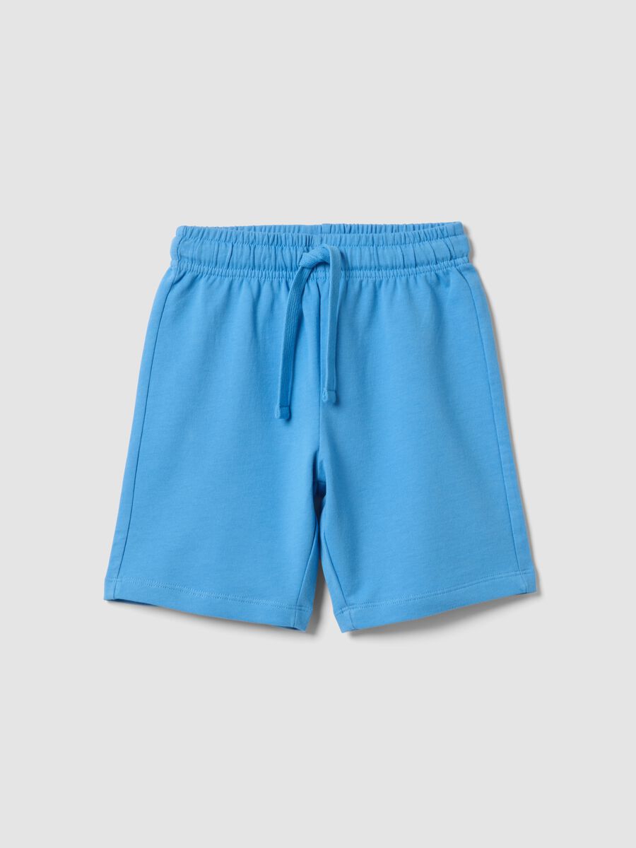 Blue pure cotton regular fit children's shorts_0