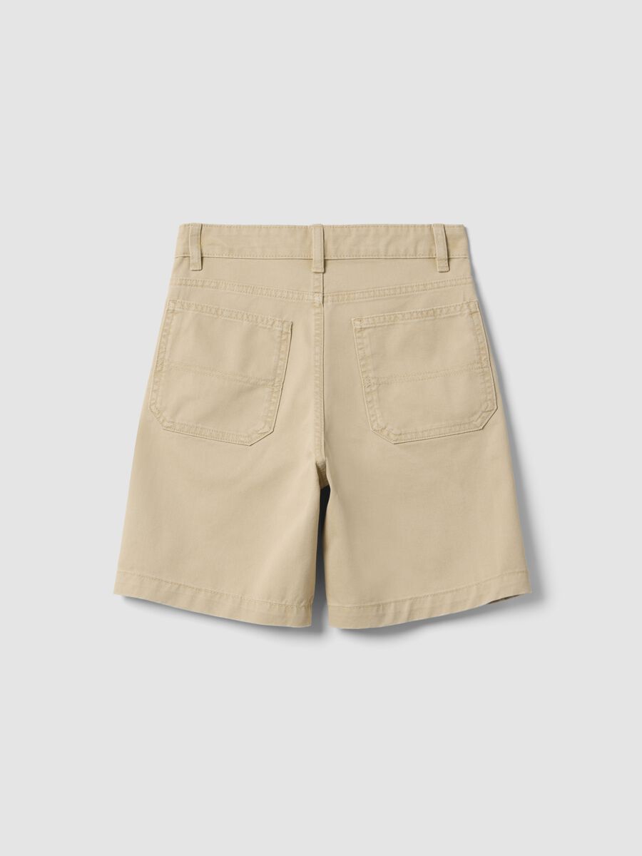 Boys' comfort fit beige pure cotton shorts_4