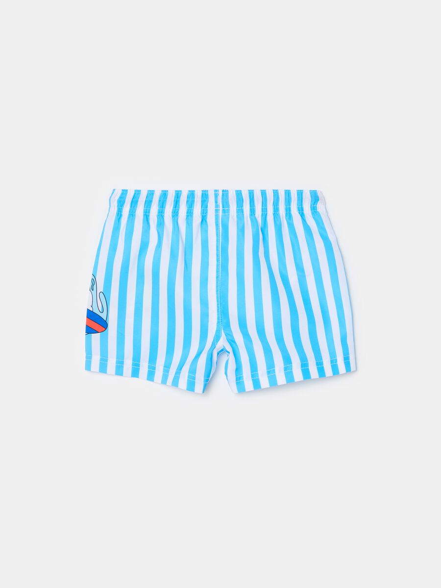 Striped swimming trunks with Donald Duck 90 print_1