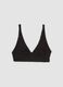 Reggiseno nero in cotone organico elasticizzato a triangolo_0