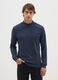 Blue regular fit pure cotton sweater_1