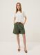 Green stretch cotton shorts_0