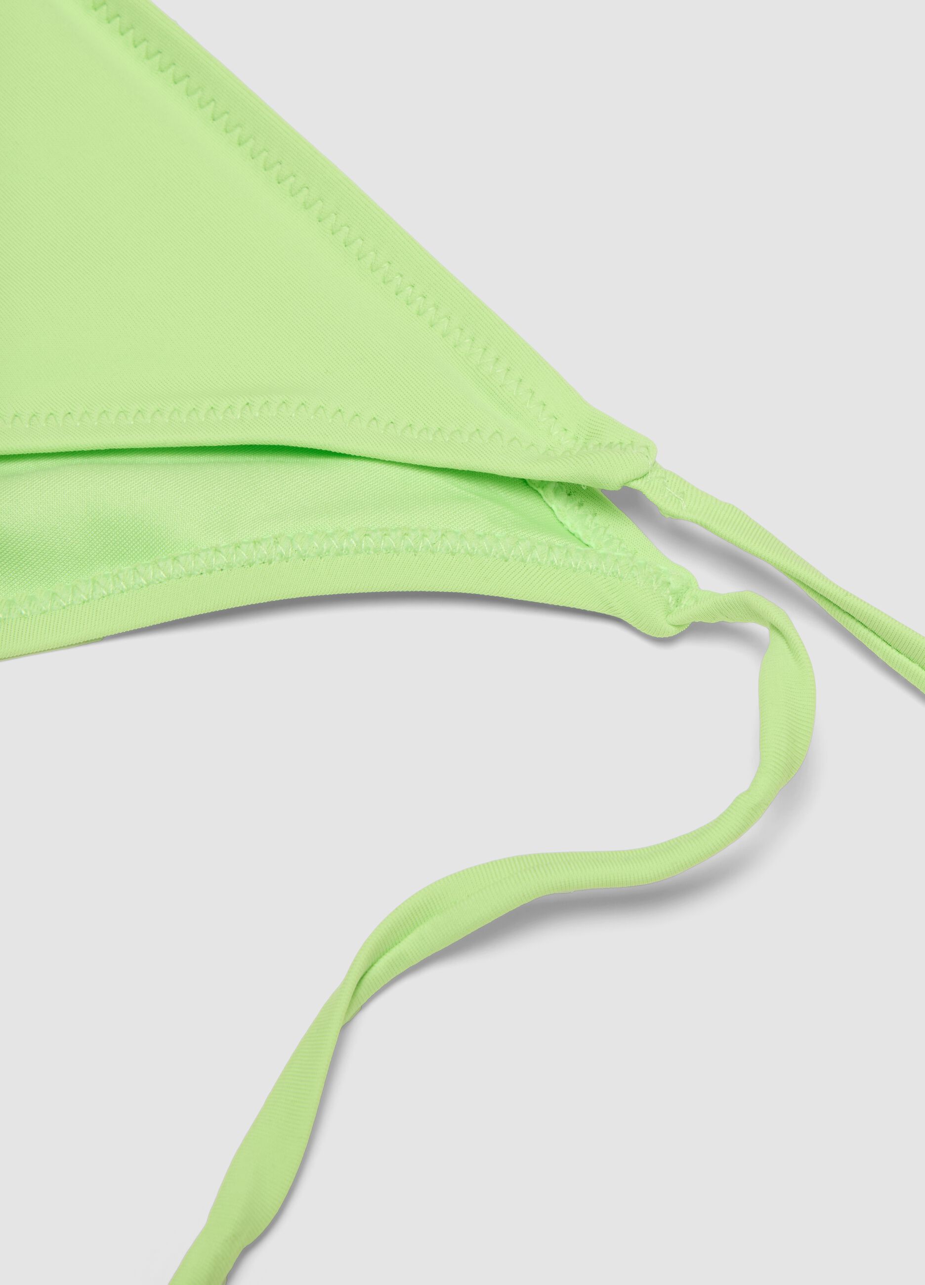 Green triangle bikini in stretch fabric