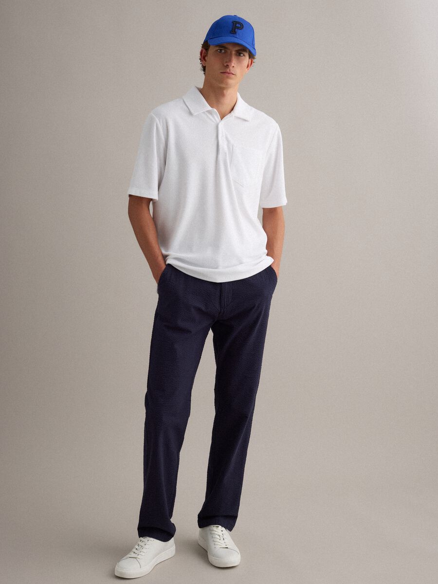 White cotton-blend polo shirt_2