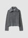 Grauer Half-Zip-Pullover aus elastischer Wolle_0