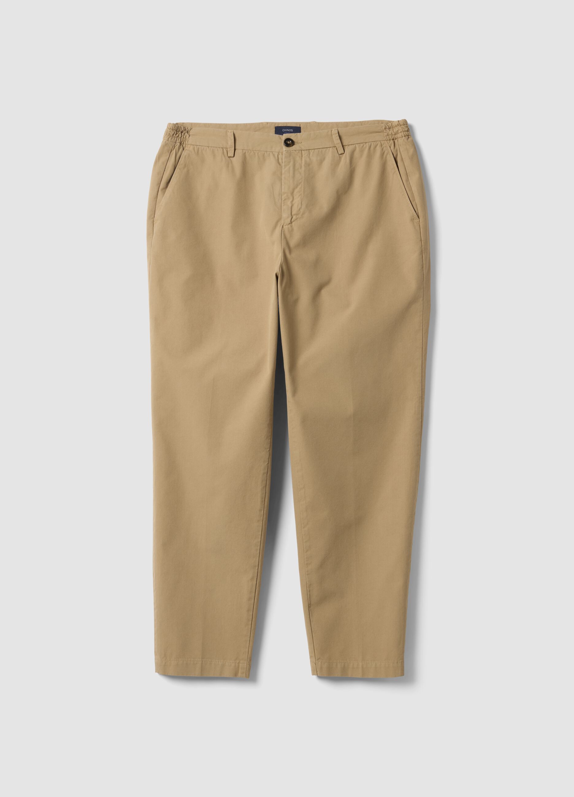 Beige pure cotton chino trousers