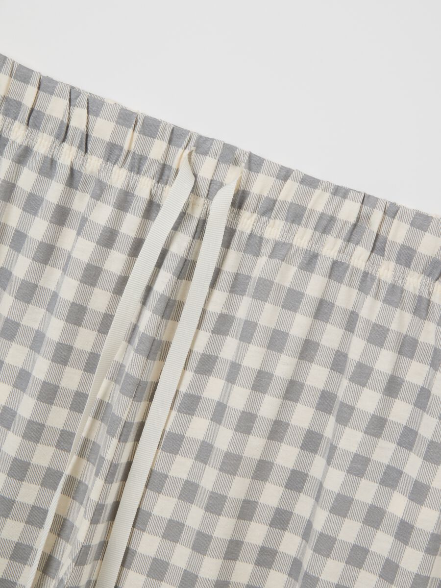 Grey cotton blend regular fit pyjamas_5