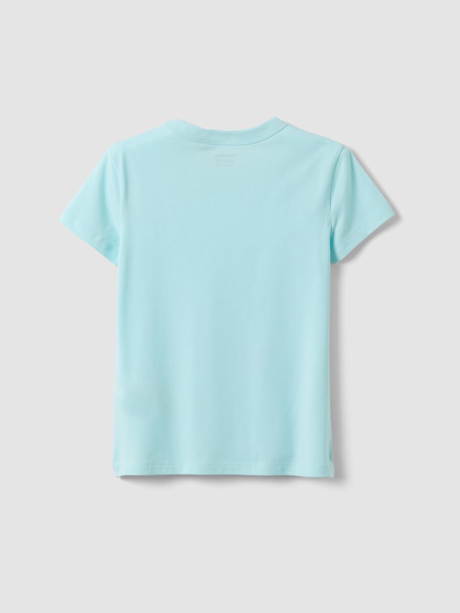 Girls&rsquo; light blue stretch cotton T-shirt, regular fit_1